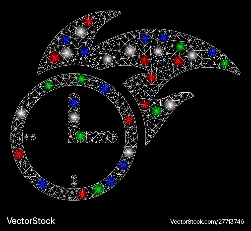 Bright mesh network deadline fired clock Bright mesh network deadline fired clock vector image