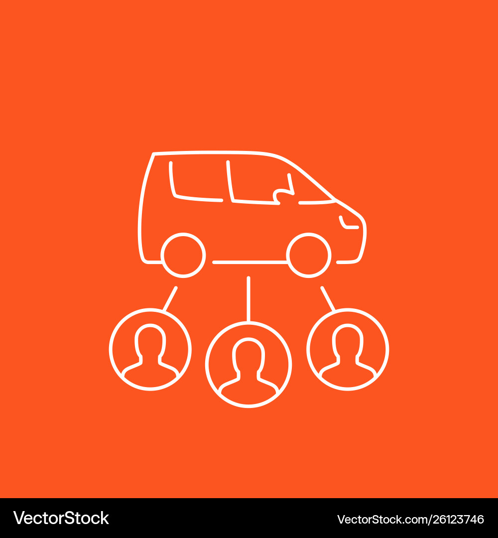 Carsharing service mono line style icon vector image