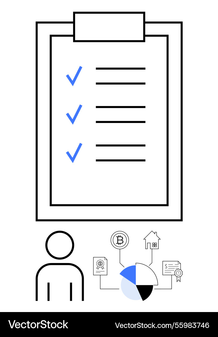 Checklist with completed tasks and financial Checklist with completed tasks and financial vector image