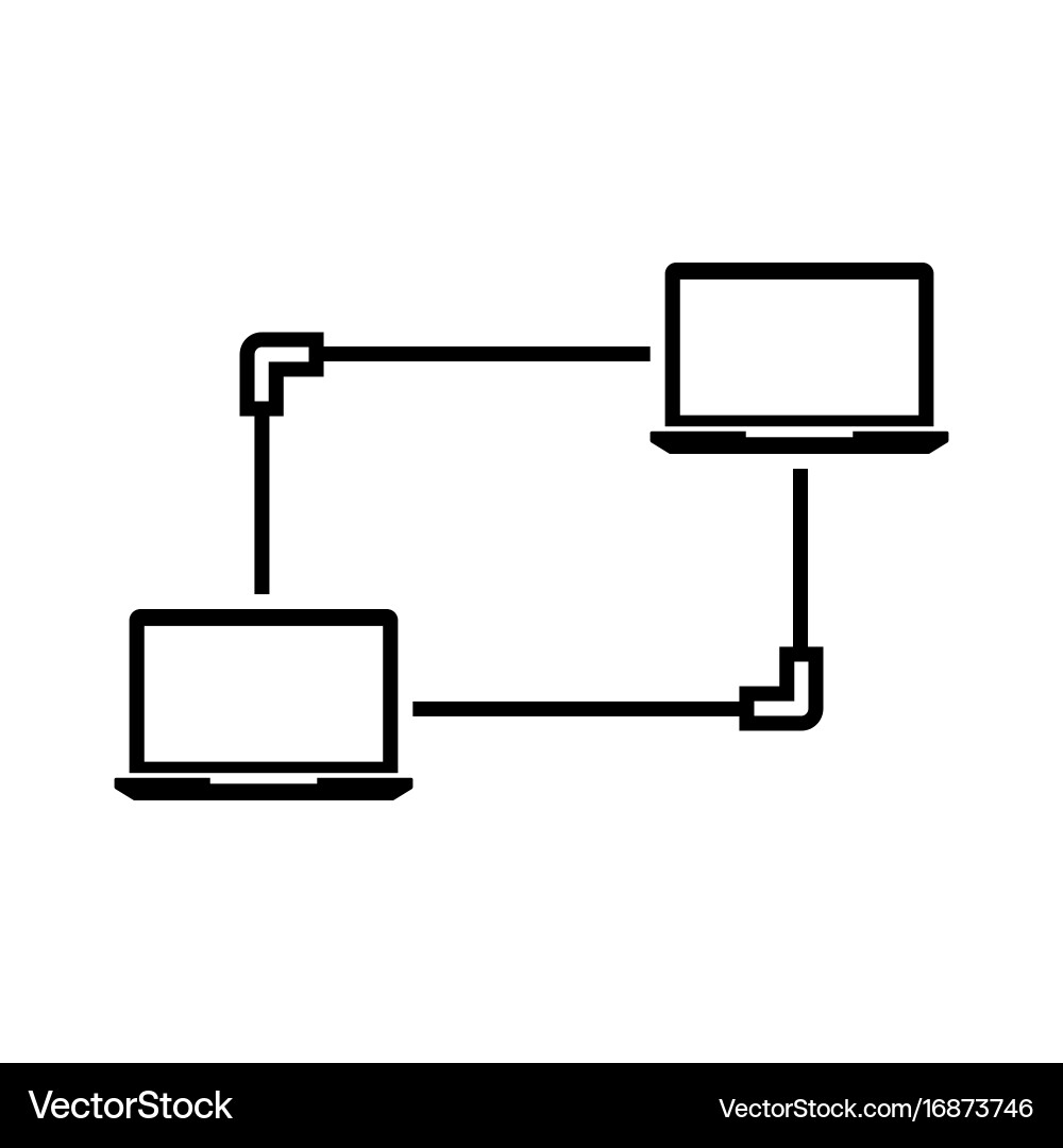 Computer network data exchange transfer concept vector image