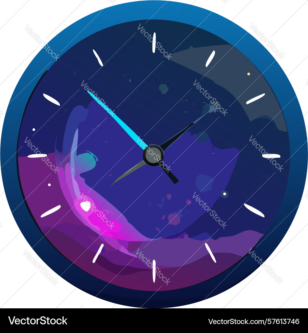 Gradient galactic clock icon design generative ai vector image