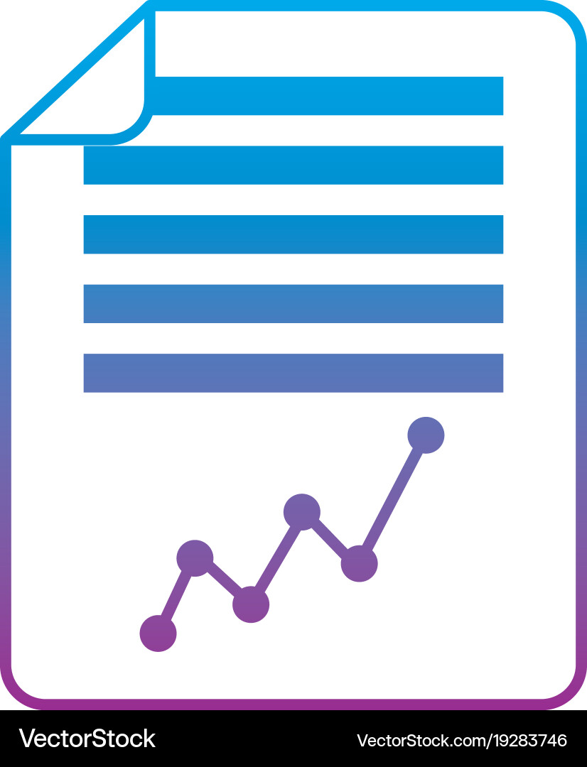 Graph chart on paper icon image vector image