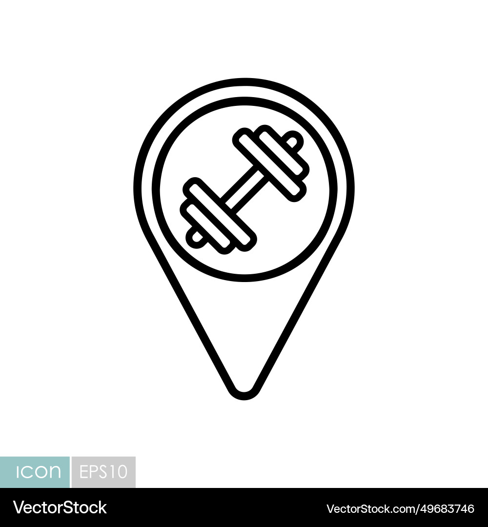 Gym pin map icon pointer markers Vector Image