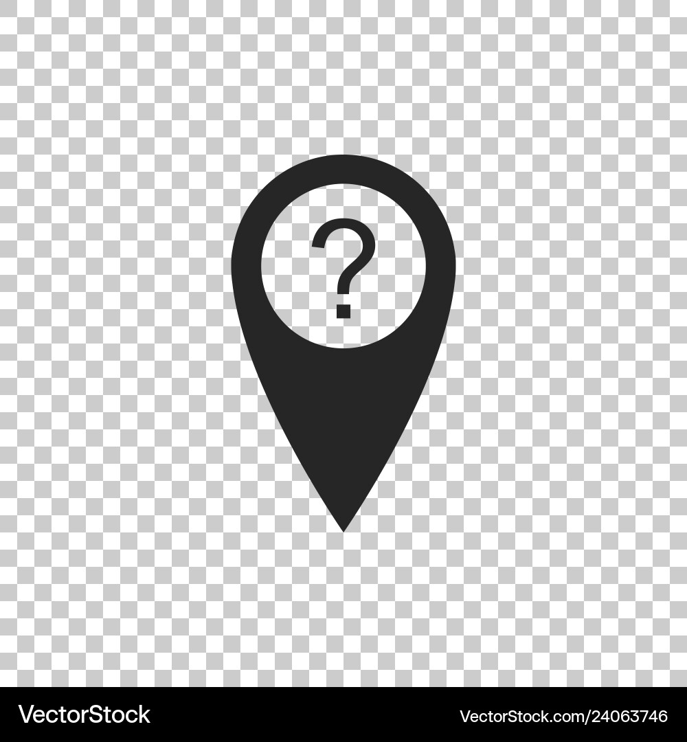 Map pointer with question symbol icon isolated Map pointer with question symbol icon isolated vector image