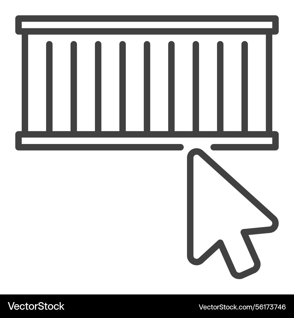 Mouse click on shipping container symbol in line Mouse click on shipping container symbol in line vector image