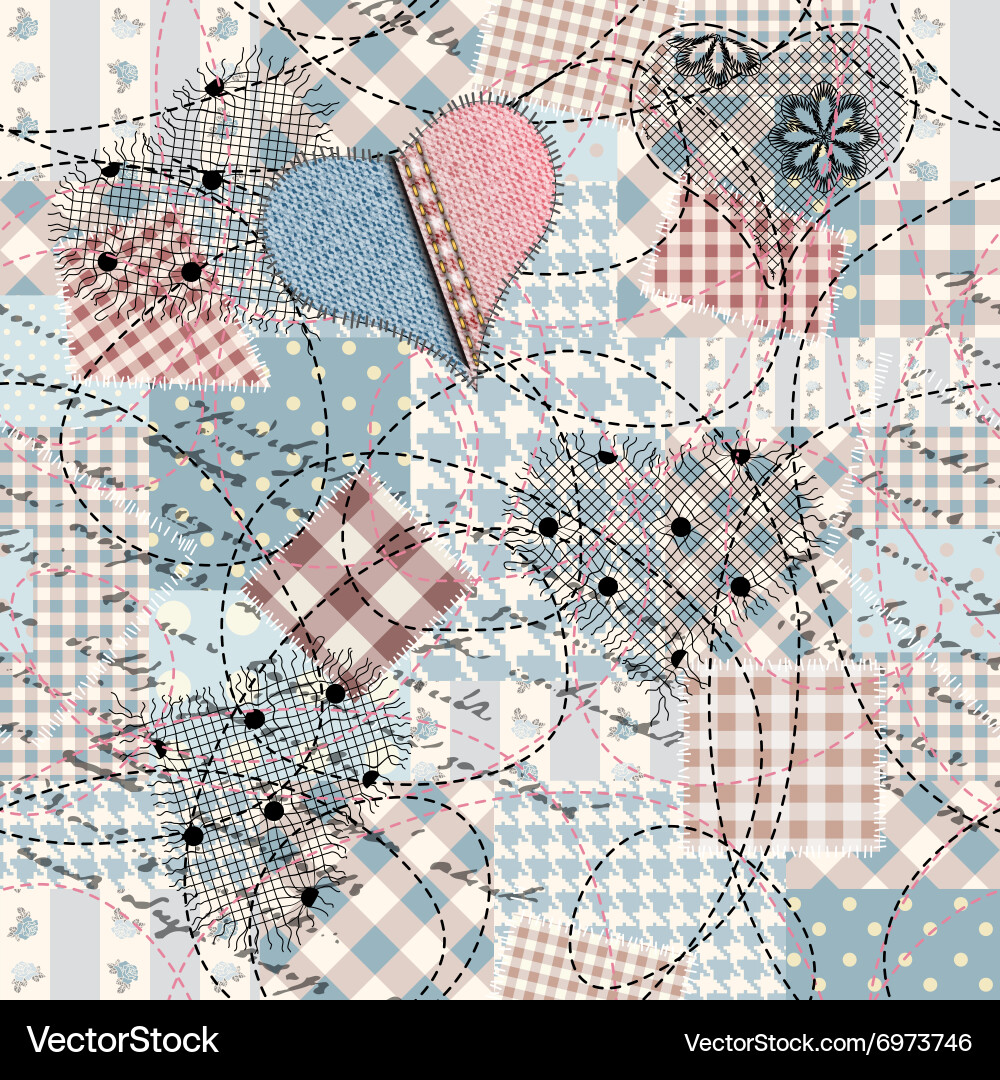 Patchwork with the embroidery vector image
