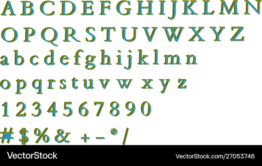 Pattern alphabet set number sketch style Vector Image