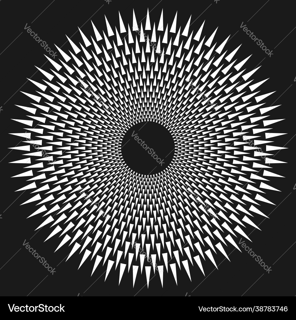 Radial concentric circular triangles shape design Radial concentric circular triangles shape design vector image