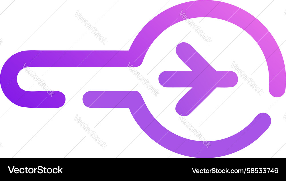 Secure Access Key Icon with Right Arrow Vector Image