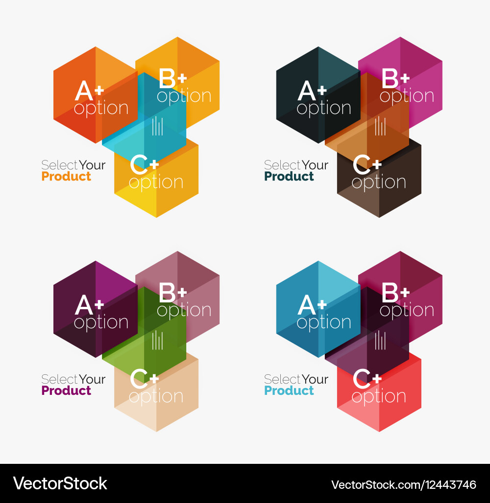 Set of business hexagon layouts with text Vector Image