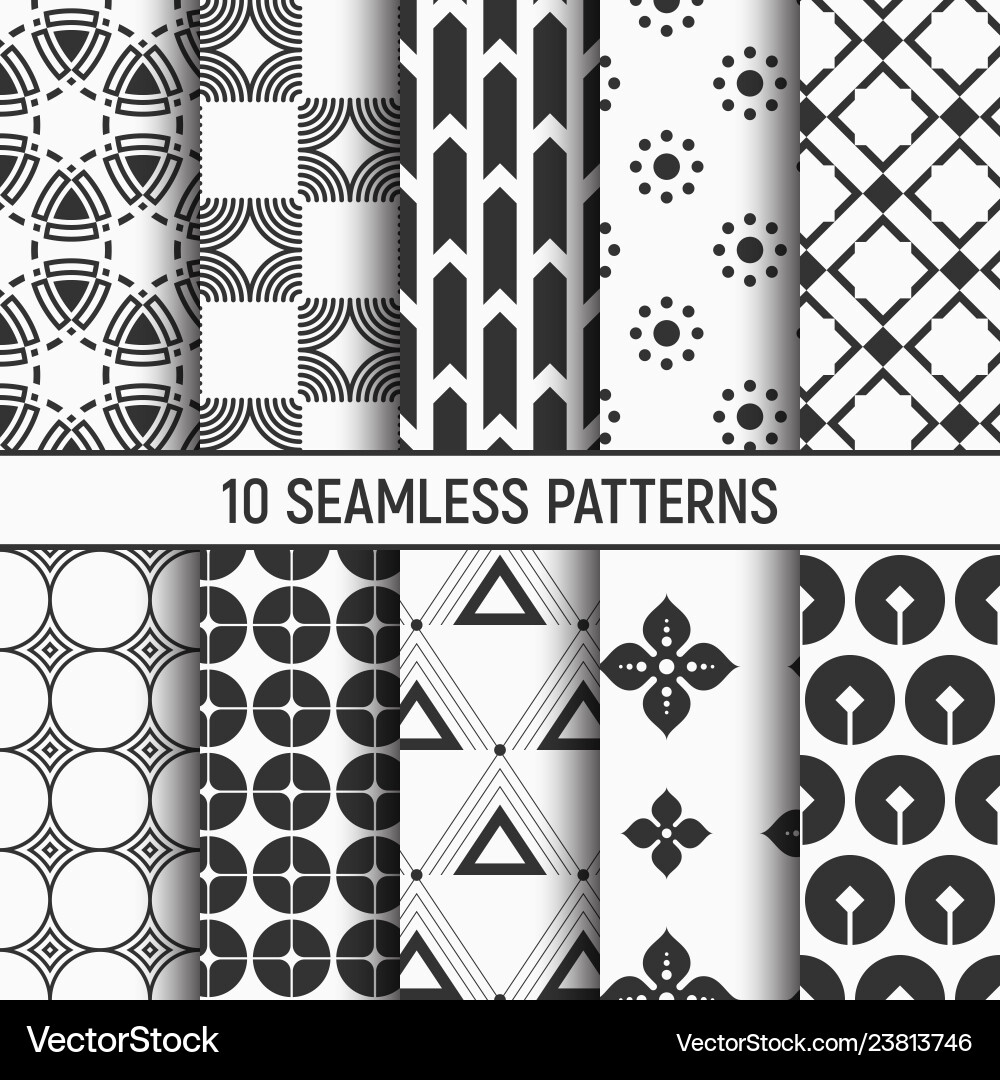 Set of ten seamless patterns Set of ten seamless patterns vector image
