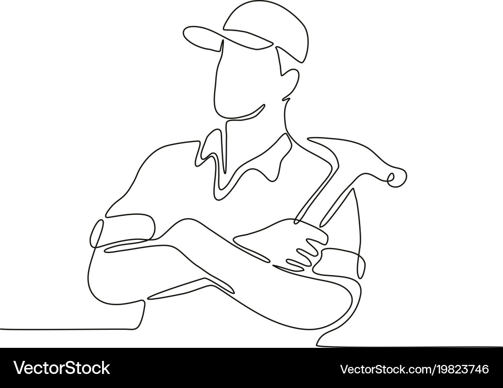 Single Line Carpenter vector image