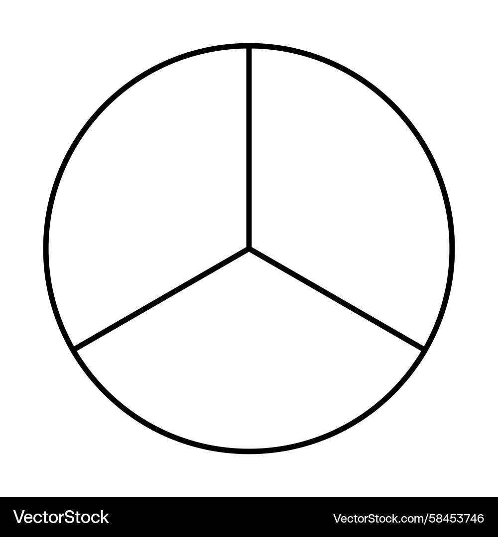 Three Segmented Circle Vector Image
