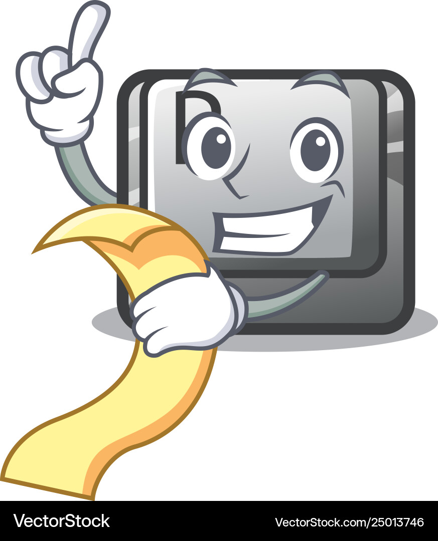 With menu button p isolated character With menu button p isolated character vector image
