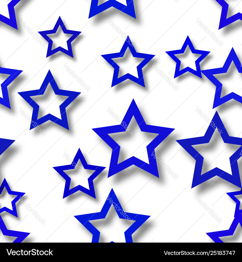 Abstract seamless pattern stars with shadows vector image