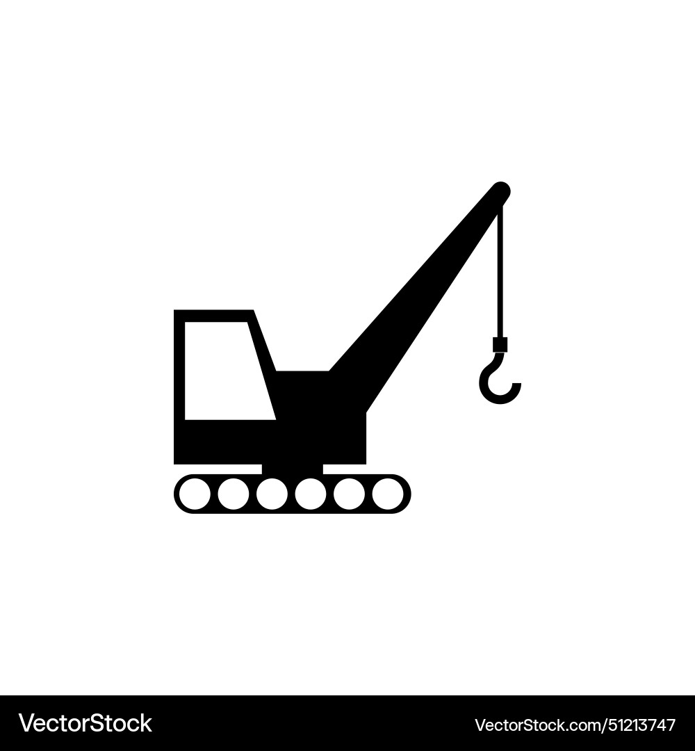 Building crawler crane flat icon Royalty Free Vector Image