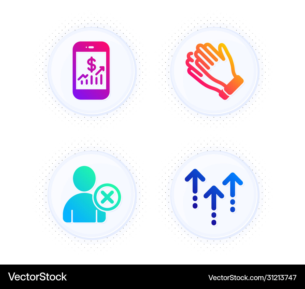 Clapping hands mobile finance and delete user Clapping hands mobile finance and delete user vector image