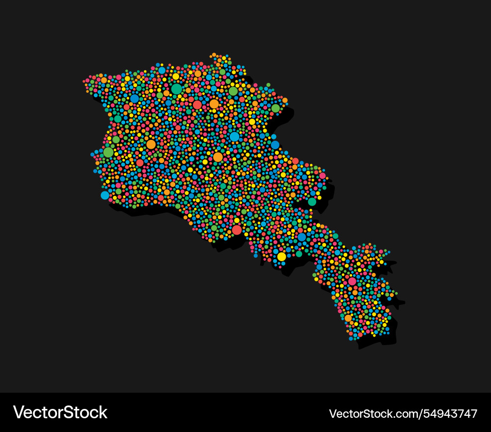 Creative map armenia from random colorful dots Creative map armenia from random colorful dots vector image