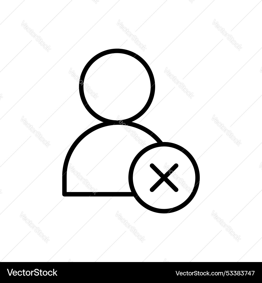 Delete user icon set restricted member Vector Image