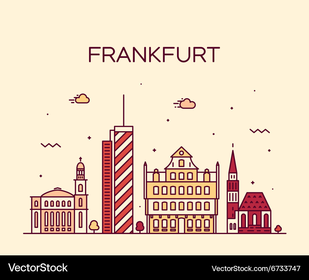 Frankfurt Skyline Linear vector image
