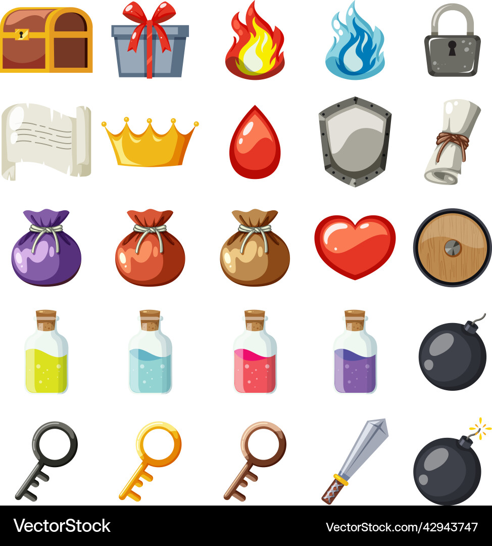 Game element template design set Game element template design set vector image