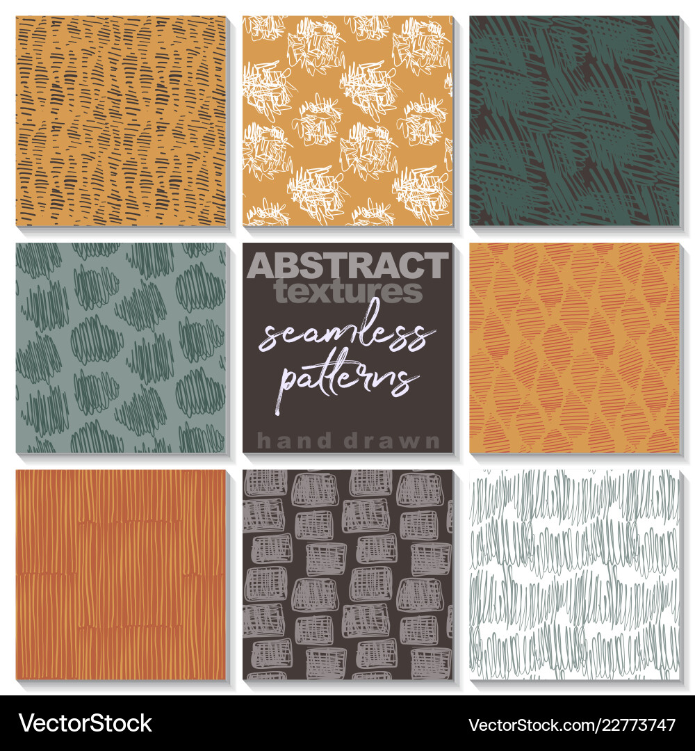 Hand Drawn Ink Patterns - Abstract Texture Set vector image