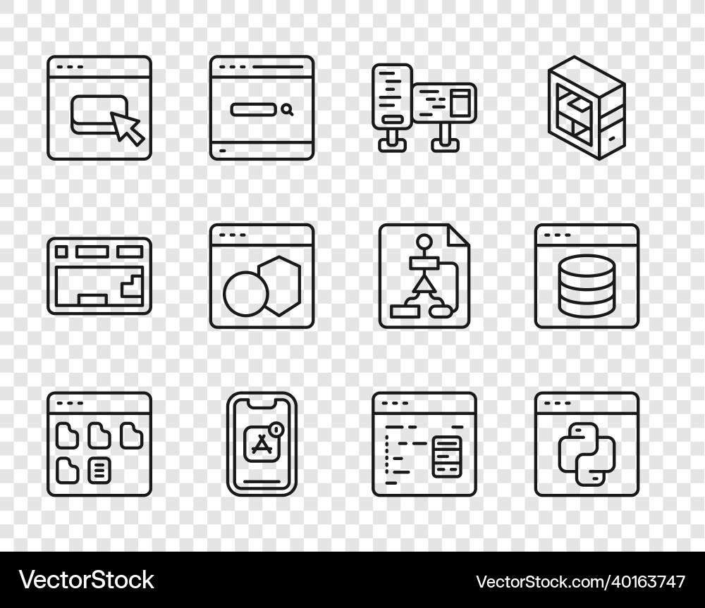 Set line browser files python programming Set line browser files python programming vector image