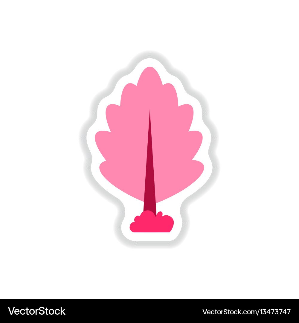 Set of labels with shadow tree icon Set of labels with shadow tree icon vector image