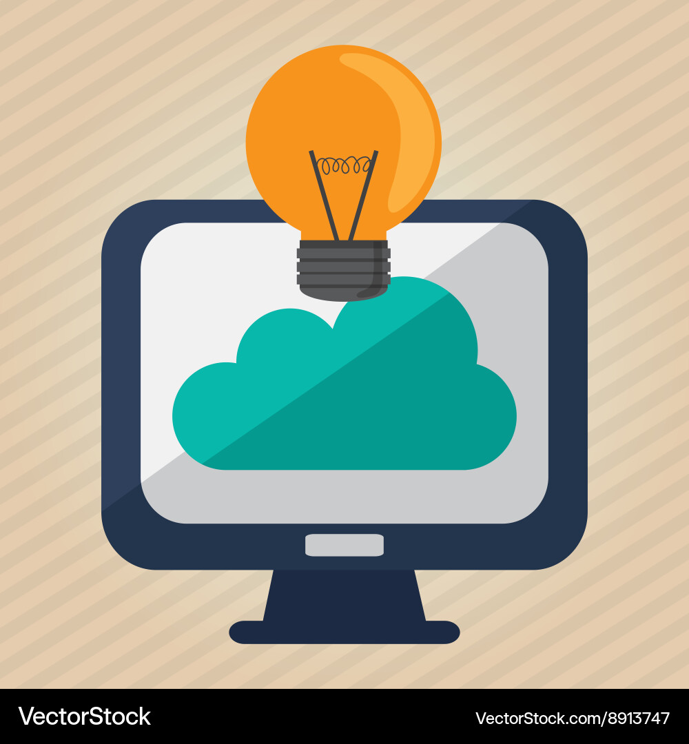 Technology design computer icon colorful Vector Image