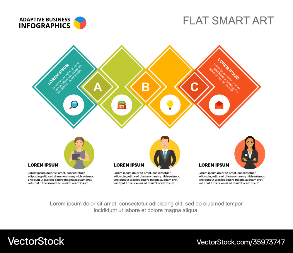 Three options workflow process chart template Three options workflow process chart template vector image