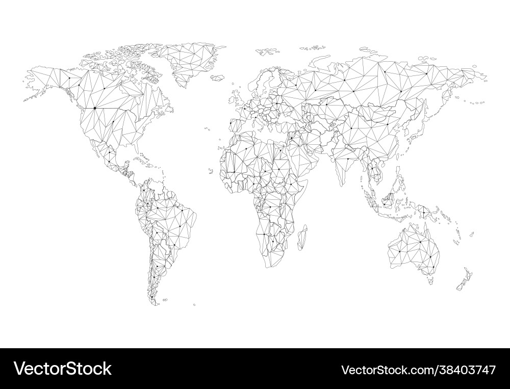World network map low-poly image a global Vector Image
