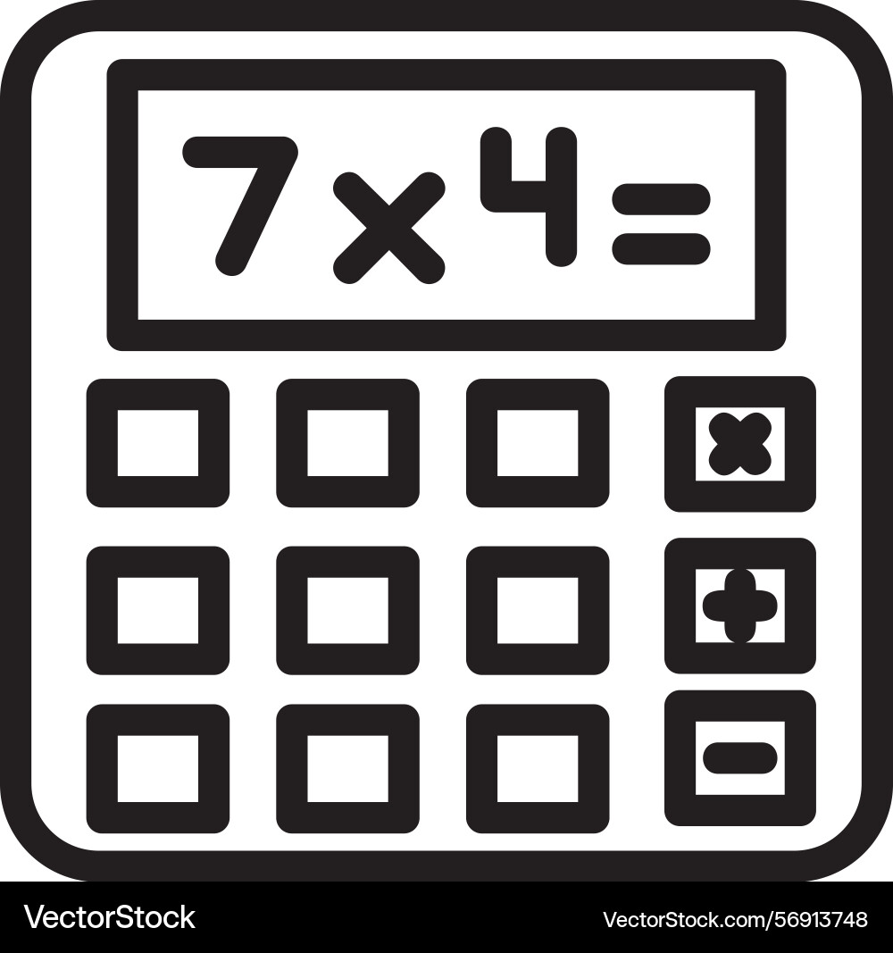 Calculus linear style icon design Vector Image
