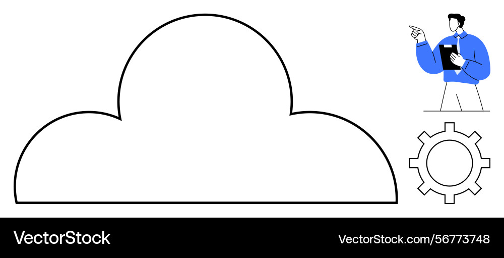 Cloud computing concept with user interaction Cloud computing concept with user interaction Vector Image