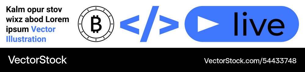 Cryptocurrency bitcoin integrated with code Cryptocurrency bitcoin integrated with code vector image