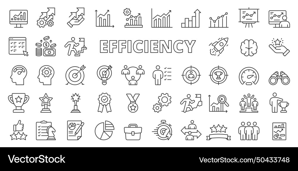 Efficiency icons in line design Vector Image