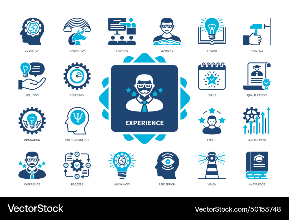 Experience Icon Set - Solid Icons Vector Image