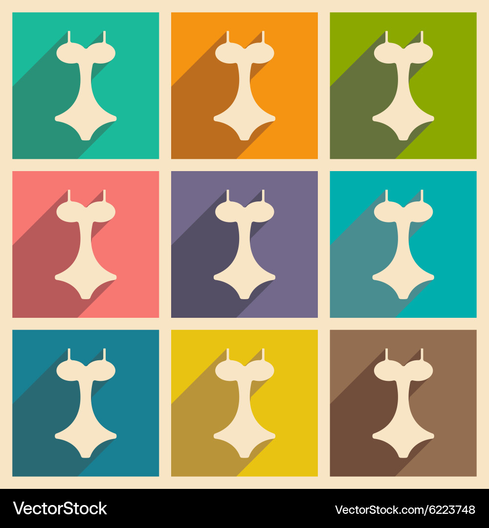 Flat with shadow concept and mobile application vector image