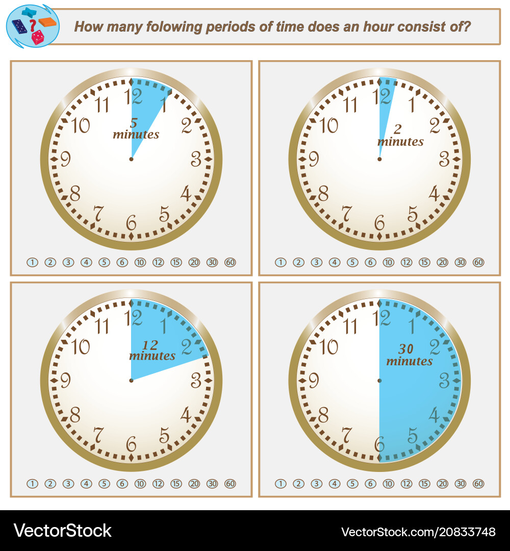 Logical task how many flowing periods of time Vector Image