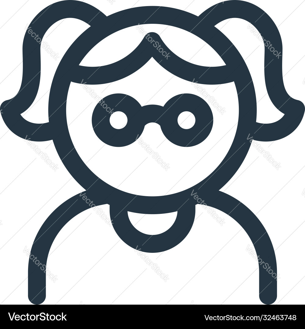 Nerd icon editable stroke linear symbol Nerd icon editable stroke linear symbol vector image