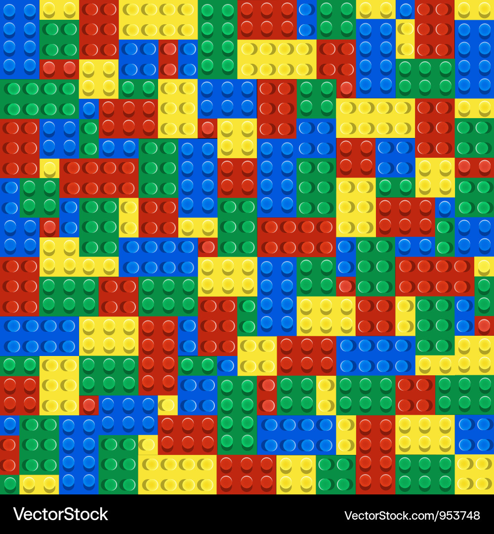 Plastic Building Blocks Pattern vector image