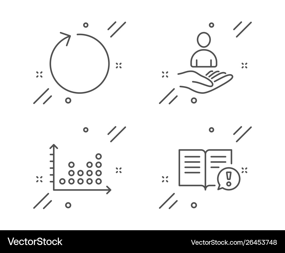 Recruitment loop and dot plot icons set facts Vector Image