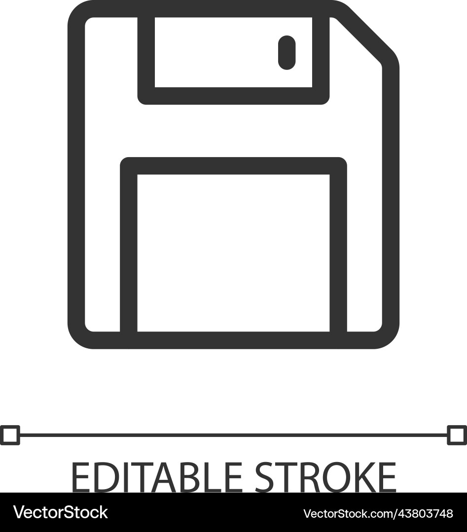 Save pixel perfect linear ui icon Save pixel perfect linear ui icon vector image