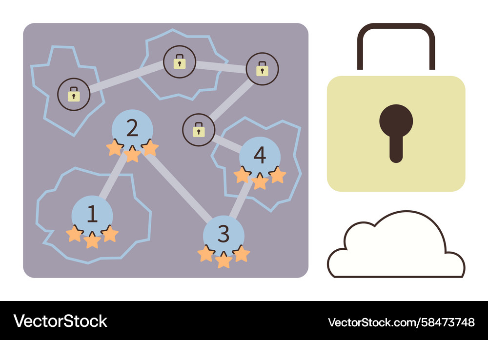 Secure Data Network Illustration Vector Image