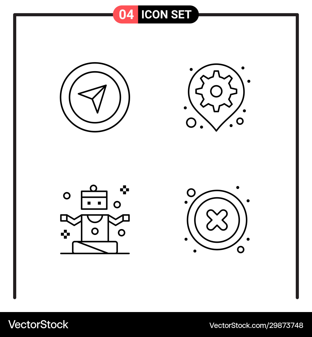 Set 4 line style icons for web and mobile Set 4 line style icons for web and mobile Vector Image