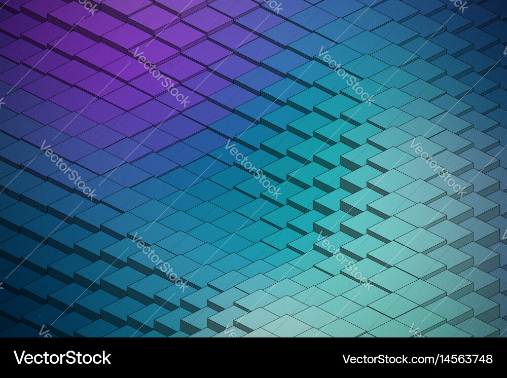 Technological Cube Grid Background Vector Image