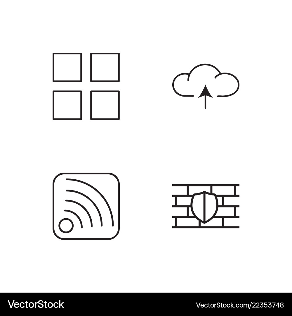 Web simple outlined icons set vector image