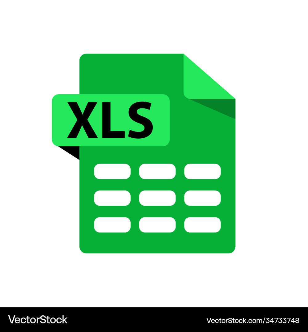 XLS File Format Icon vector image