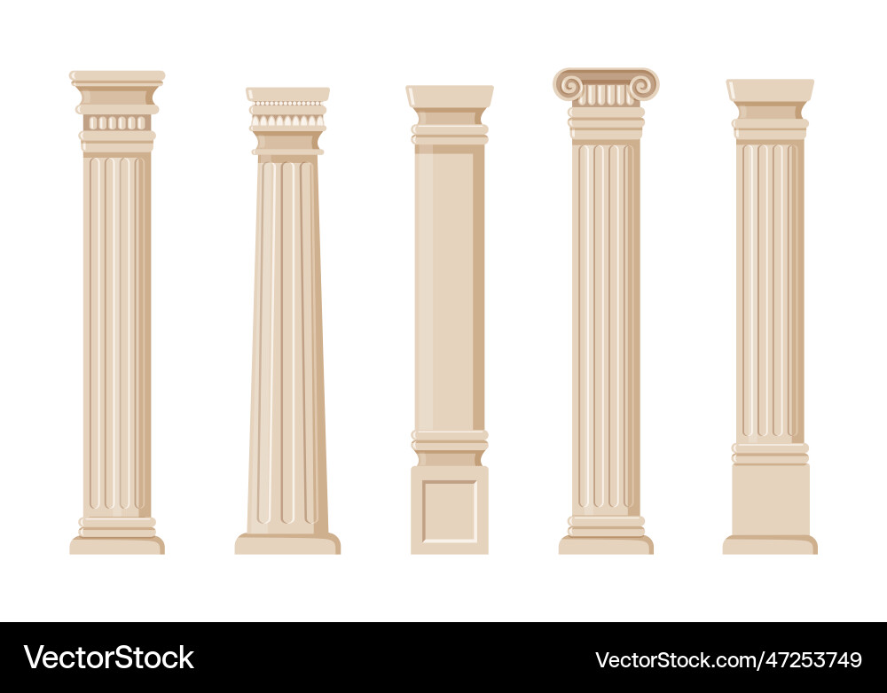 Ancient columns set Ancient columns set vector image
