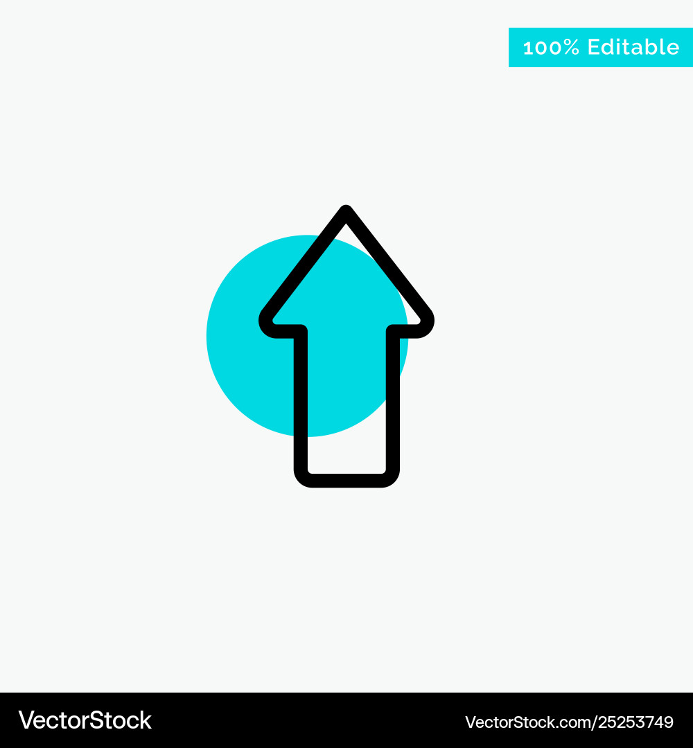 Arrow arrows up upload turquoise highlight circle Vector Image