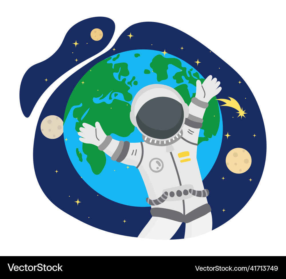 Astronaut in outer space abstract concept Astronaut in outer space abstract concept Vector Image